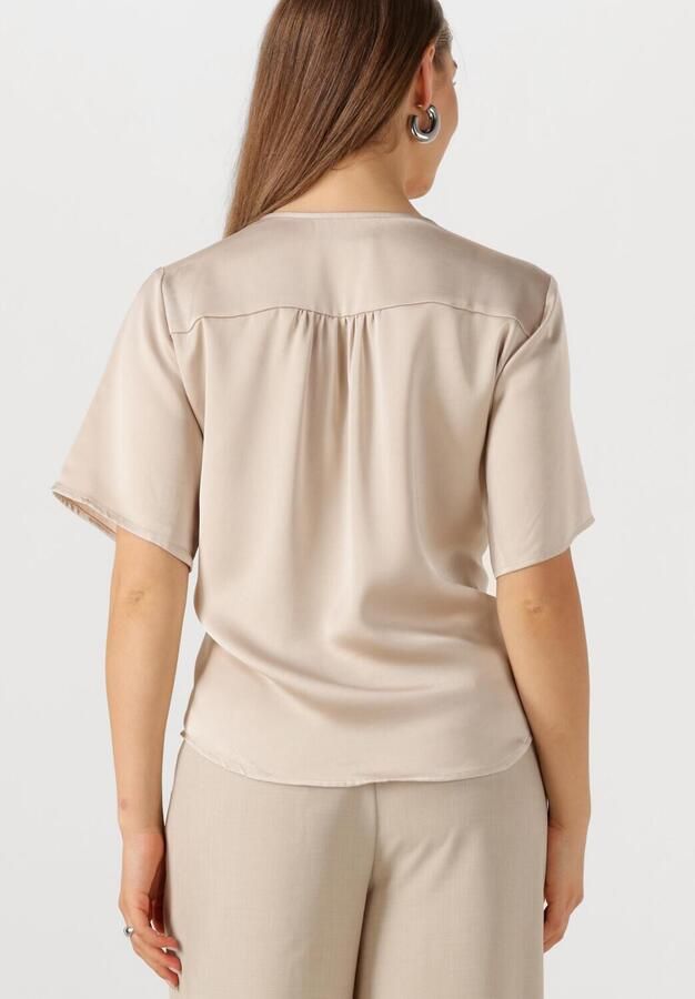 NEO NOIR Dames Blouses Casadia Heavy Sateen Blouse Beige - Foto 2