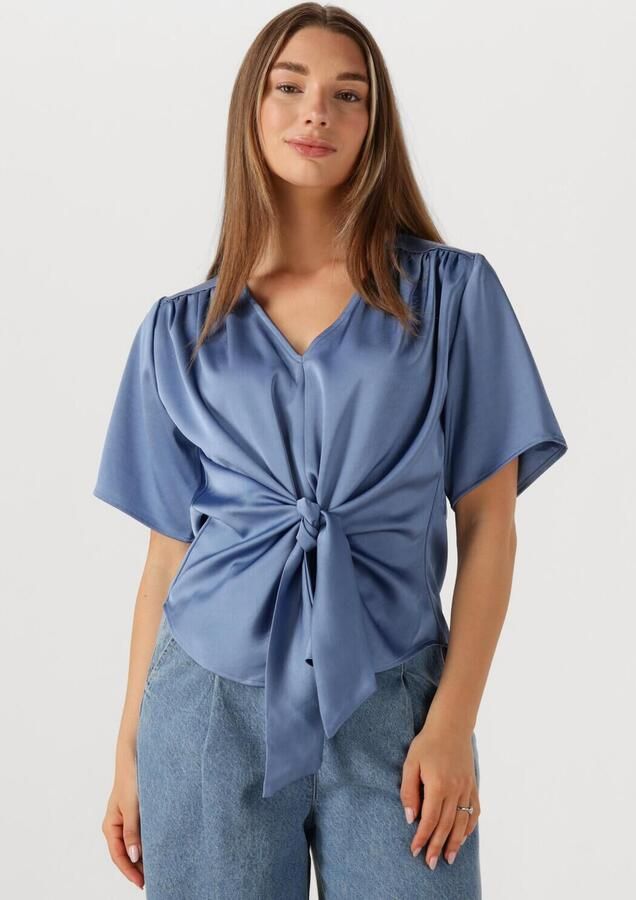 NEO NOIR Dames Blouses Casadia Heavy Sateen Blouse Lichtblauw - Foto 4