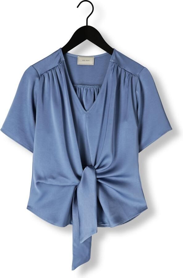 NEO NOIR Dames Blouses Casadia Heavy Sateen Blouse Lichtblauw - Foto 3