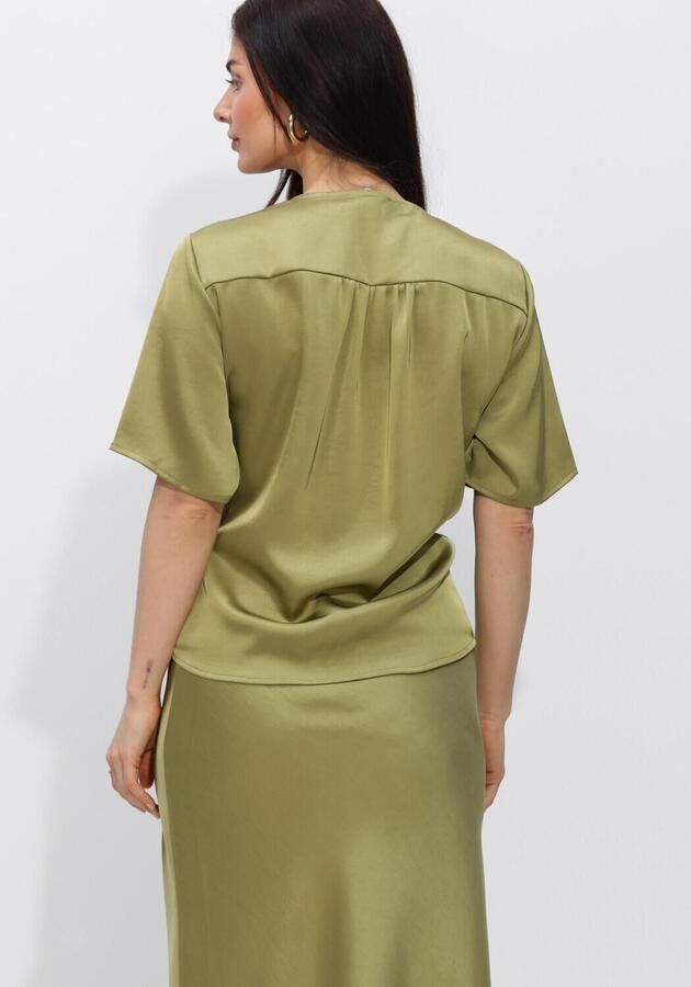 NEO NOIR Dames Blouses Casadia Heavy Sateen Blouse Olijf - Foto 4