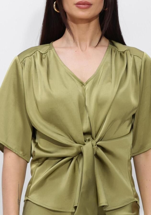 NEO NOIR Dames Blouses Casadia Heavy Sateen Blouse Olijf - Foto 3
