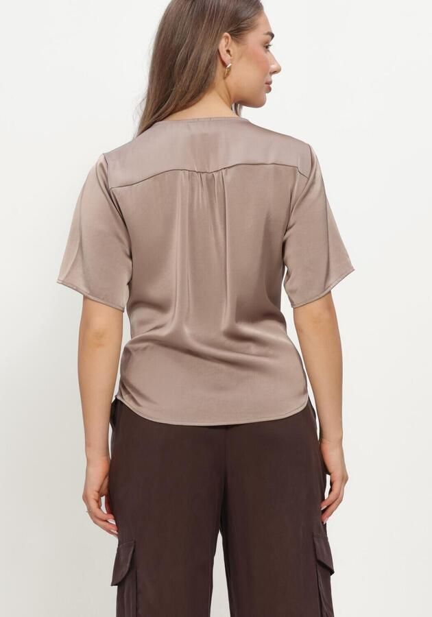 NEO NOIR Dames Blouses Casadia Heavy Sateen Blouse Taupe - Foto 4