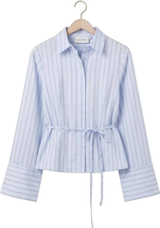 NEO NOIR Dames Blouses Clarida Double Stripe Shirt Lichtblauw - Foto 2