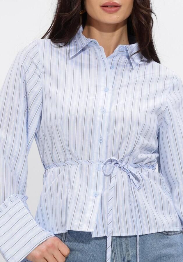 NEO NOIR Dames Blouses Clarida Double Stripe Shirt Lichtblauw - Foto 4