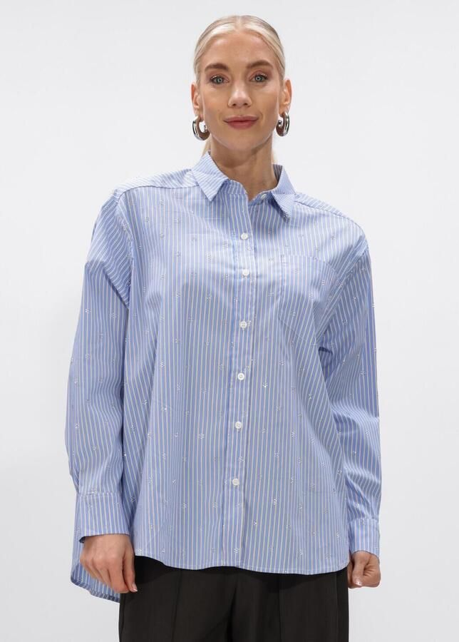 NEO NOIR Dames Blouses Dalma Decoration Shirt Lichtblauw