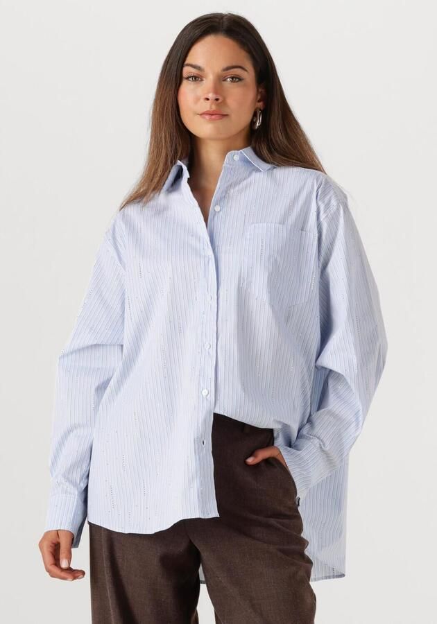 NEO NOIR Dames Blouses Dalma Pattern Stone Shirt Lichtblauw - Foto 4