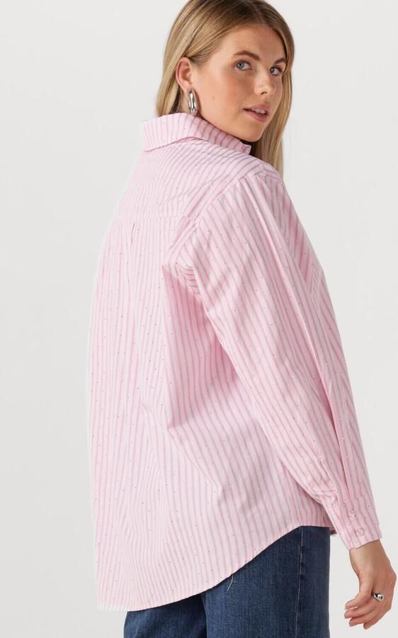NEO NOIR Dames Blouses Dalma Soft Stripe Stone Shirt Roze - Foto 3