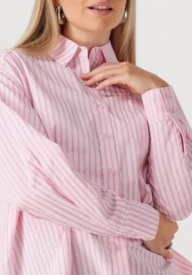 NEO NOIR Dames Blouses Dalma Soft Stripe Stone Shirt Roze - Foto 2