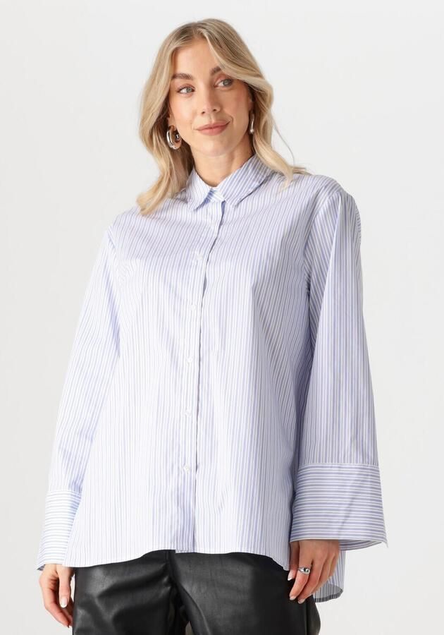 NEO NOIR Dames Blouses Dita Mini Stripe Shirt Lichtblauw - Foto 4