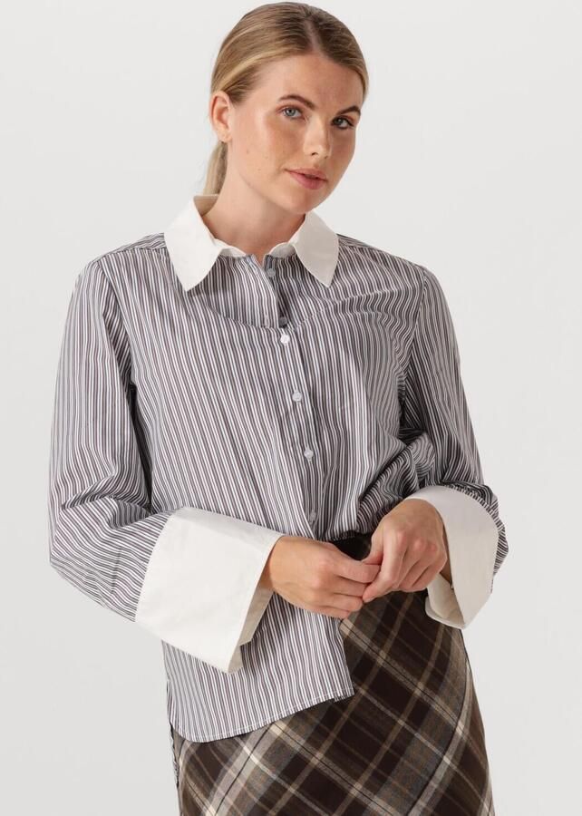 NEO NOIR Dames Blouses Dranila Stripe Shirt Bruin - Foto 4