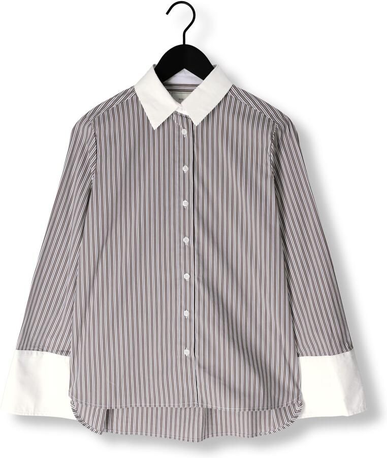 NEO NOIR Dames Blouses Dranila Stripe Shirt Bruin