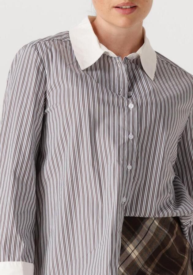 NEO NOIR Dames Blouses Dranila Stripe Shirt Bruin - Foto 3
