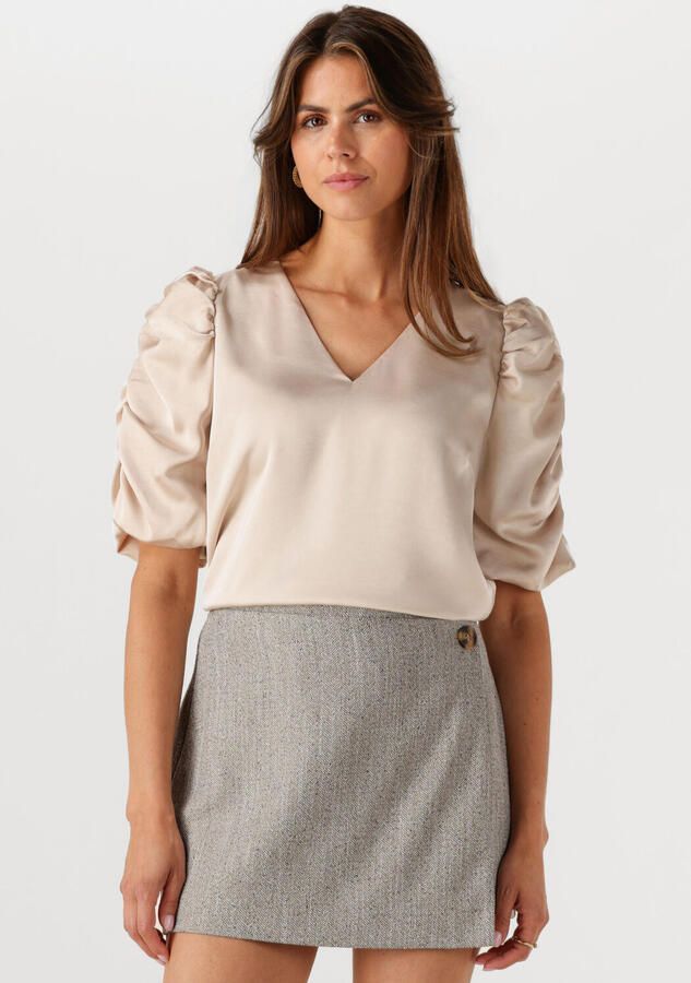 NEO NOIR Dames Blouses Elba Heavy Sateen Blouse Beige - Foto 4