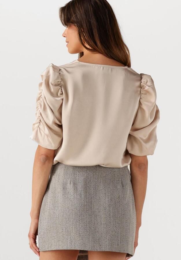 NEO NOIR Dames Blouses Elba Heavy Sateen Blouse Beige - Foto 3