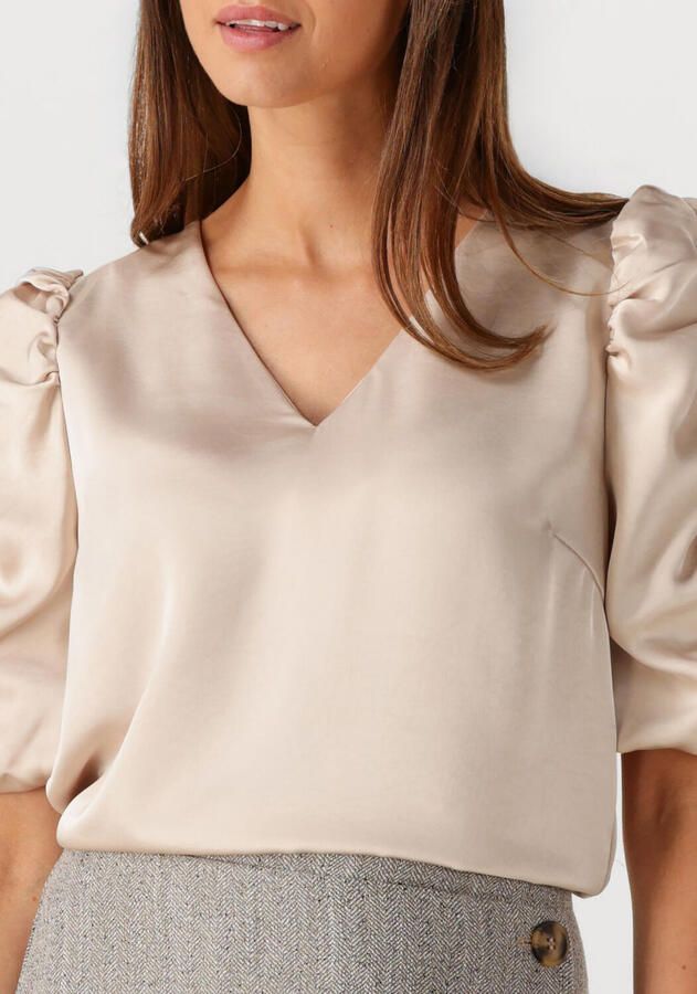 NEO NOIR Dames Blouses Elba Heavy Sateen Blouse Beige - Foto 2
