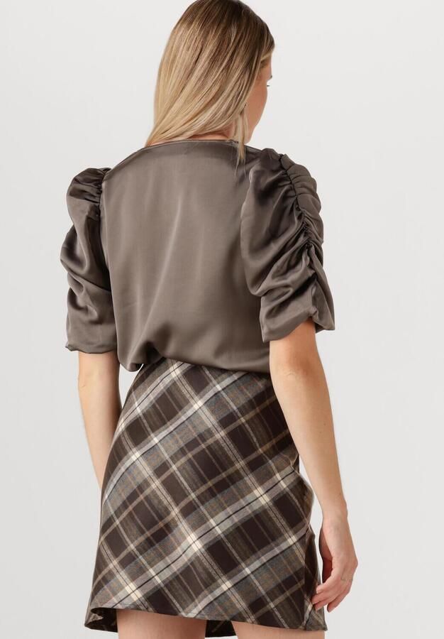 NEO NOIR Dames Blouses Elba Heavy Sateen Blouse Donkergrijs - Foto 3