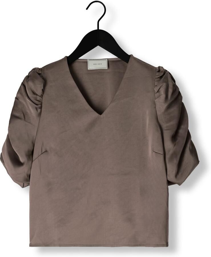 NEO NOIR Dames Blouses Elba Heavy Sateen Blouse Donkergrijs