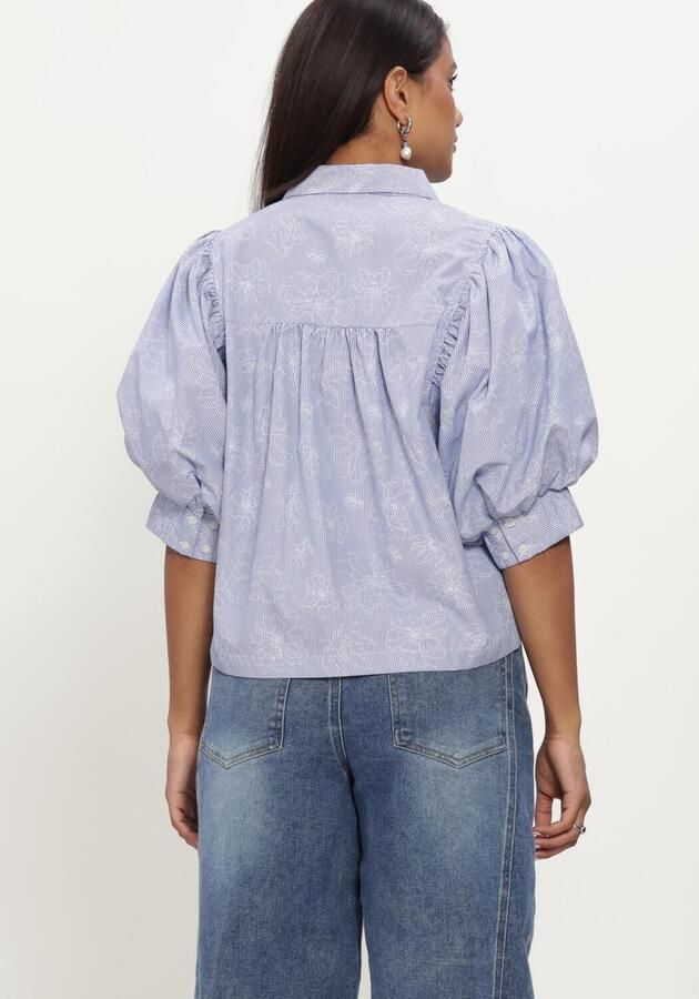 NEO NOIR Dames Blouses Etta Flower Stripe Shirt Blauw - Foto 3