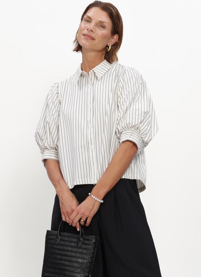 NEO NOIR Dames Blouses Etta Slim Stripe Shirt Gebroken Wit