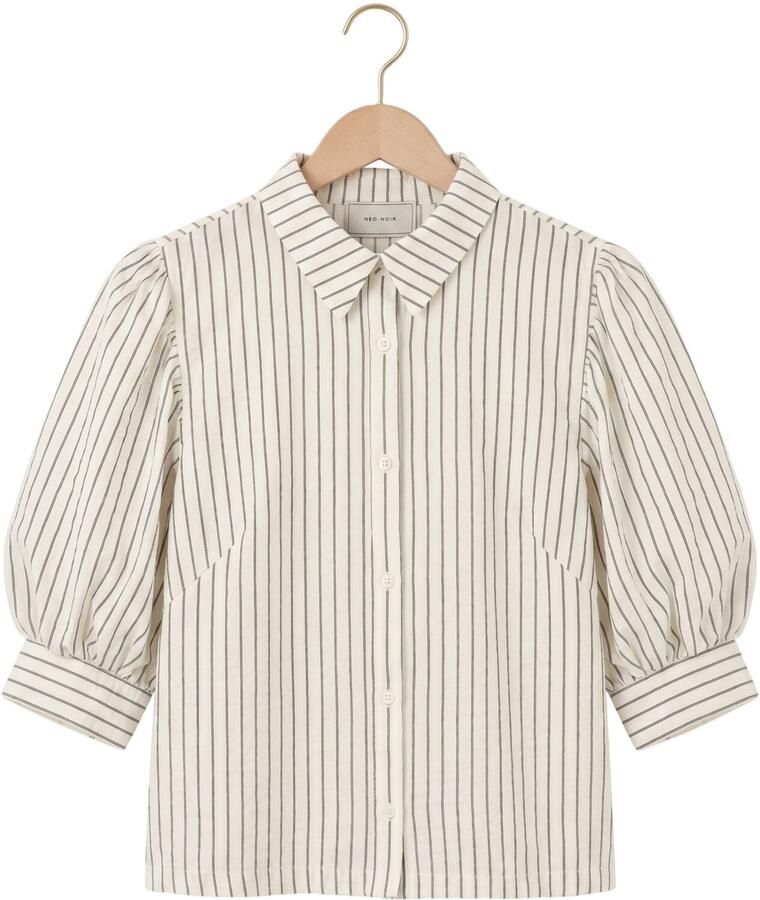 NEO NOIR Dames Blouses Etta Slim Stripe Shirt Gebroken Wit - Foto 2