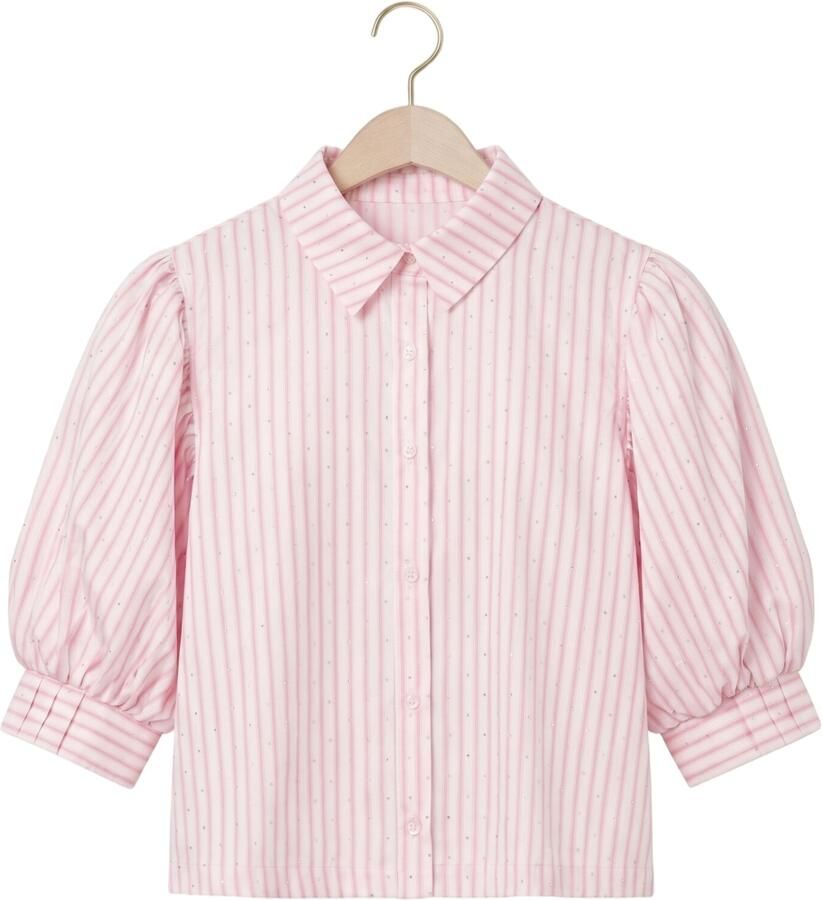 NEO NOIR Dames Blouses Etta Soft Stripe Stone Shirt Roze - Foto 2