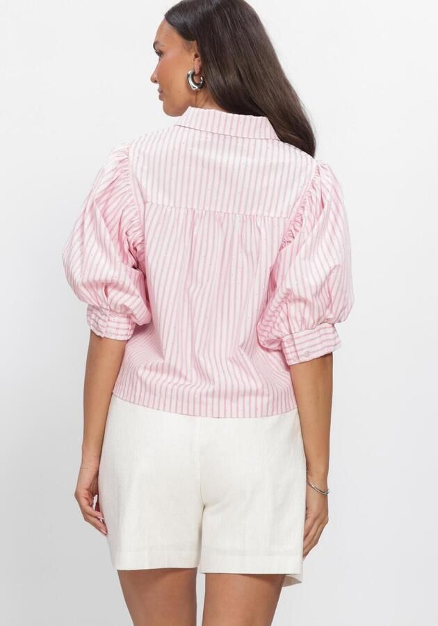 NEO NOIR Dames Blouses Etta Soft Stripe Stone Shirt Roze - Foto 3
