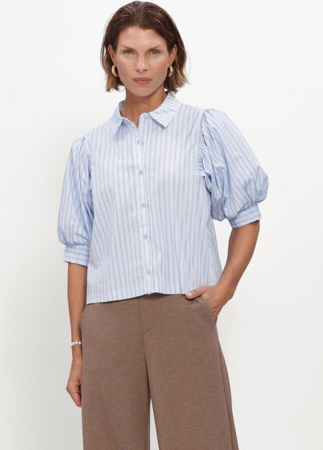 NEO NOIR Dames Blouses Etta Stripe Stone Shirt Lichtblauw