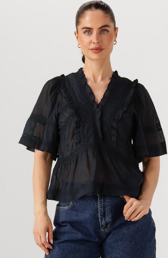 NEO NOIR Dames Blouses Evienne S Voile Top Donkerblauw - Foto 4