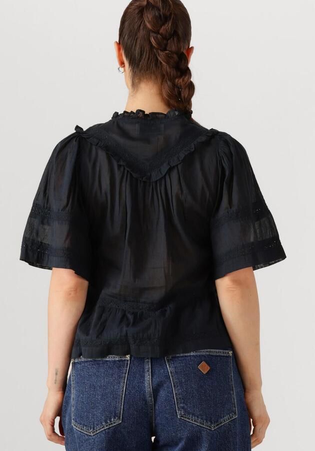 NEO NOIR Dames Blouses Evienne S Voile Top Donkerblauw - Foto 2