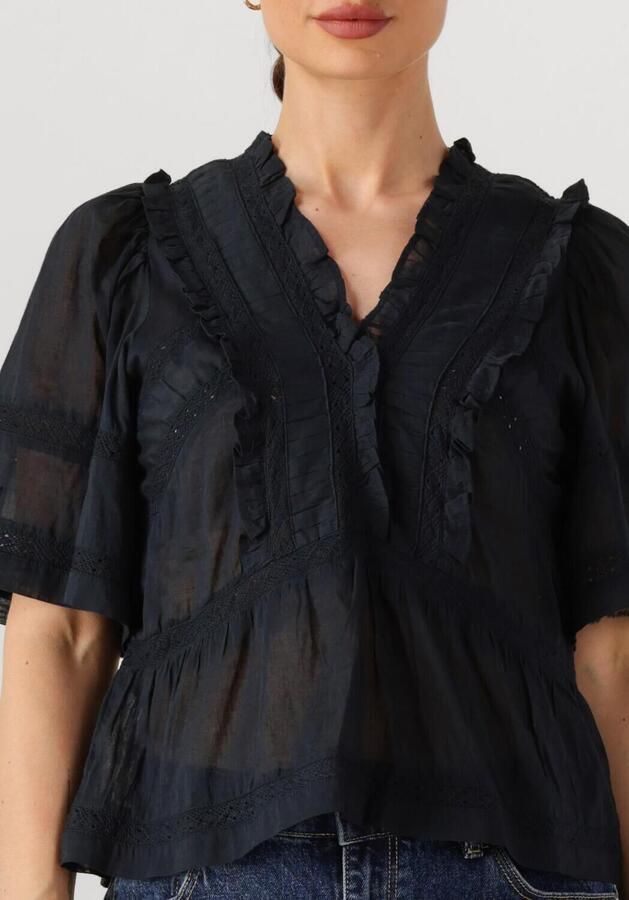 NEO NOIR Dames Blouses Evienne S Voile Top Donkerblauw - Foto 3