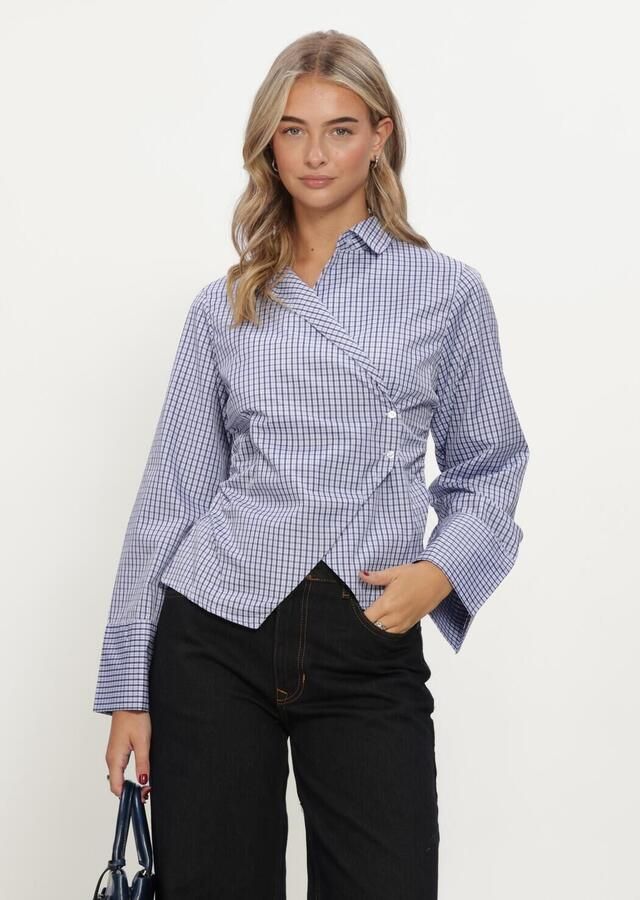 NEO NOIR Dames Blouses Fenli Check Shirt Blauw