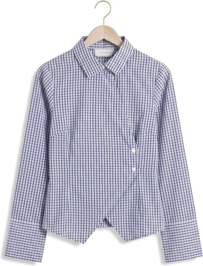 NEO NOIR Dames Blouses Fenli Check Shirt Blauw - Foto 2