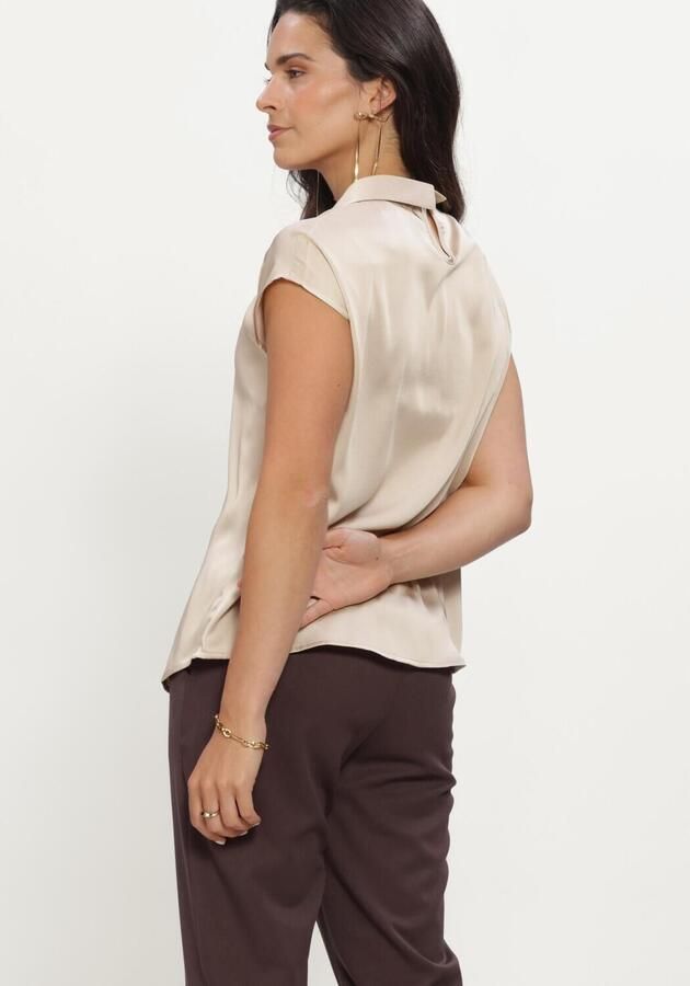 NEO NOIR Dames Blouses Fleur Drapy Satin Blouse Beige - Foto 2
