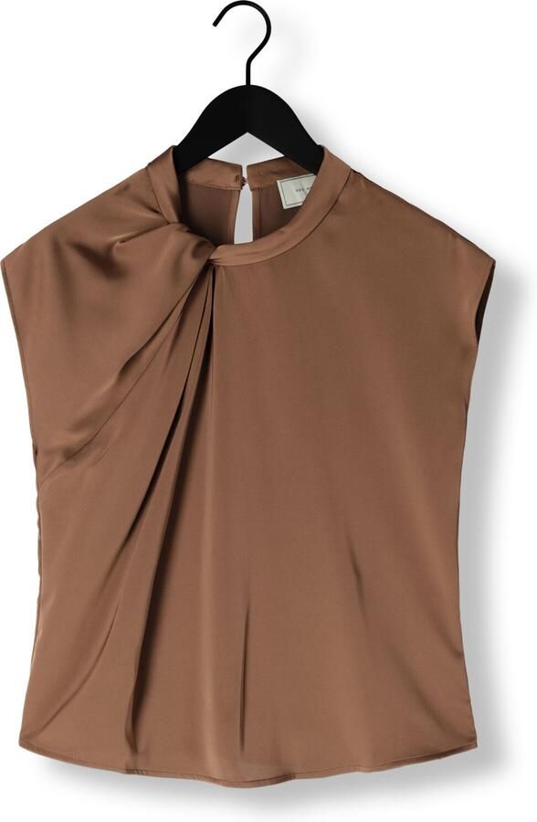 NEO NOIR Dames Blouses Fleur Drapy Satin Blouse Bruin - Foto 3