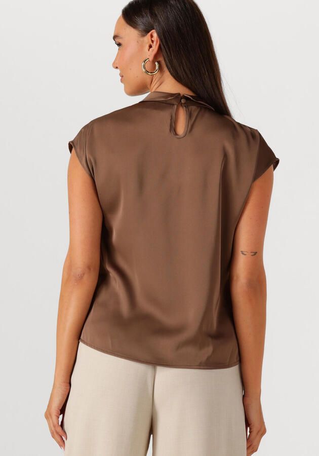 NEO NOIR Dames Blouses Fleur Drapy Satin Blouse Bruin