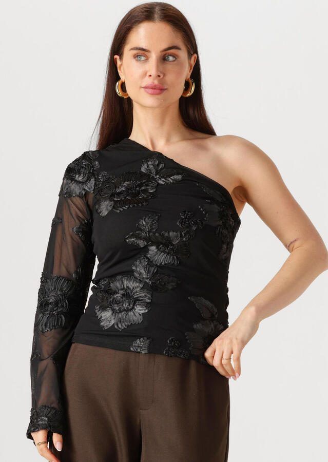 NEO NOIR Dames Blouses Friana Big Flower Mesh Blouse Zwart