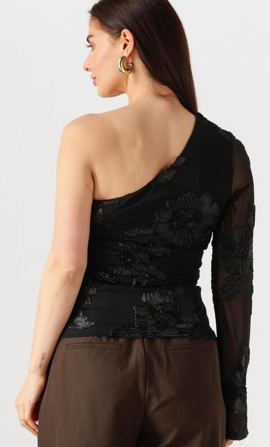 NEO NOIR Dames Blouses Friana Big Flower Mesh Blouse Zwart - Foto 4