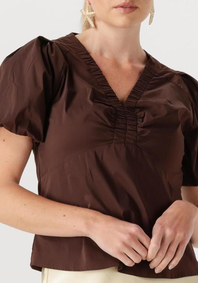 NEO NOIR Irina Poplin Blouse Donkerbruin Brown Dames - Foto 2