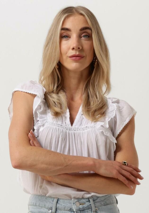 NEO NOIR Elegante Witte Katoenen Blouse White Dames - Foto 4