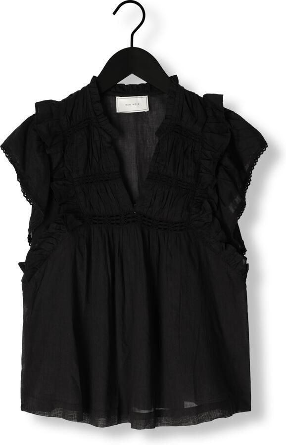 NEO NOIR Dames Blouses Jayla S Voile Top Zwart - Foto 4