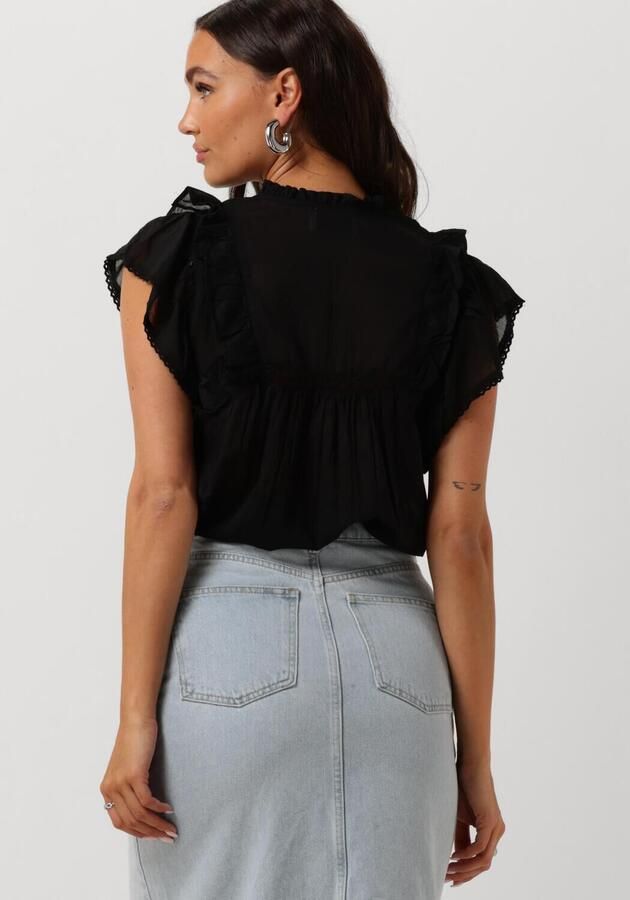 NEO NOIR Dames Blouses Jayla S Voile Top Zwart - Foto 2