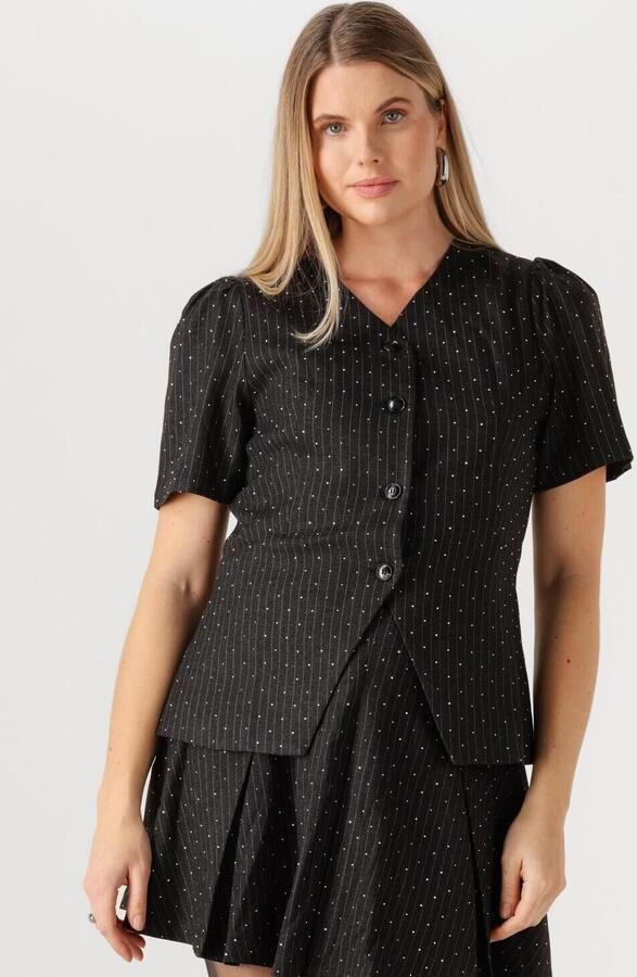 NEO NOIR Dames Blouses Jules B Pinstripe Blouse Zwart