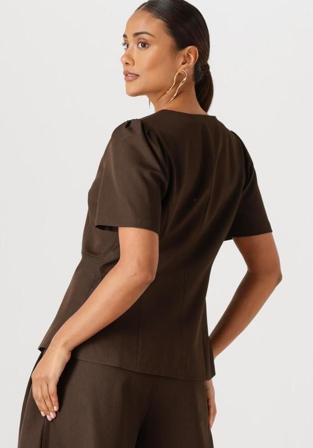 NEO NOIR Dames Blouses Jules Structure Blouse Bruin - Foto 3