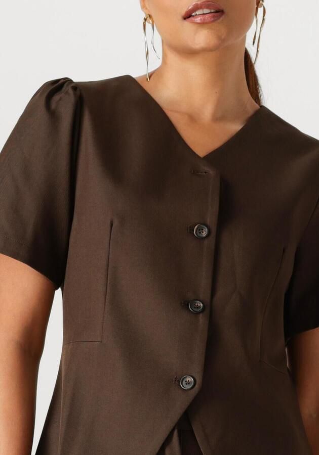 NEO NOIR Dames Blouses Jules Structure Blouse Bruin - Foto 2