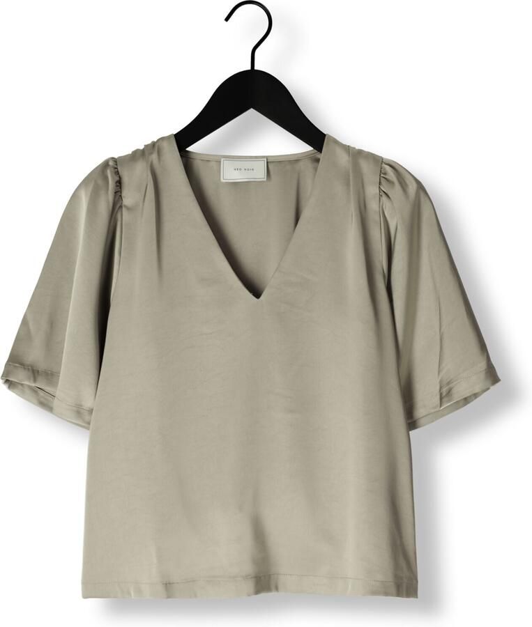 NEO NOIR Dames Blouses Largo Heavy Sateen Blouse Groen
