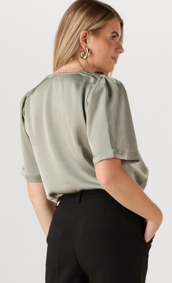 NEO NOIR Dames Blouses Largo Heavy Sateen Blouse Groen - Foto 3