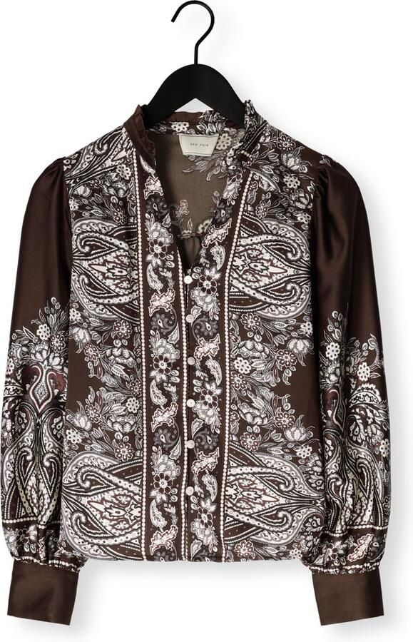 NEO NOIR Dames Blouses Massima Paisley Border Blouse Bruin - Foto 4