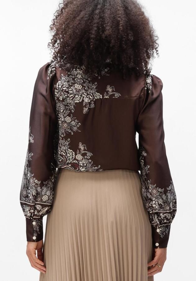 NEO NOIR Dames Blouses Massima Paisley Border Blouse Bruin - Foto 2
