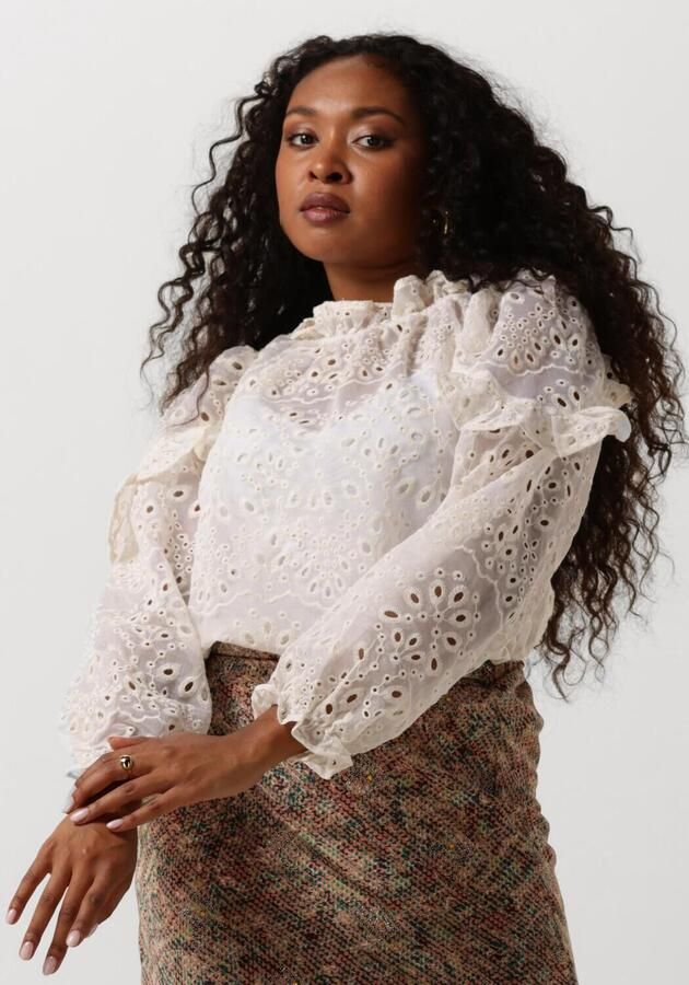 NEO NOIR Dames Blouses Nadira Embroidery Blouse Gebroken Wit - Foto 4