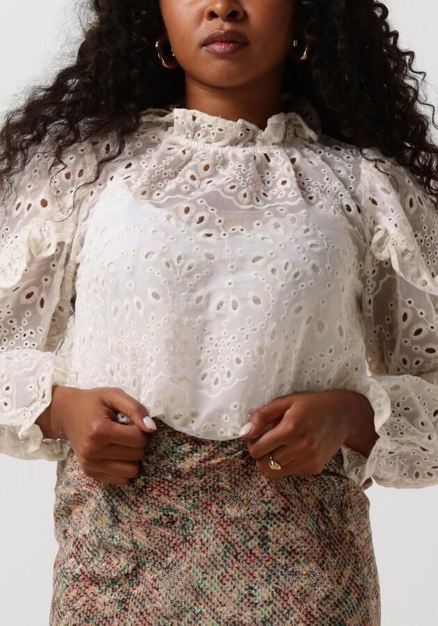 NEO NOIR Dames Blouses Nadira Embroidery Blouse Gebroken Wit - Foto 3